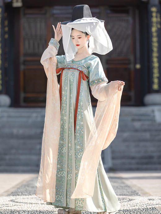 【重回汉唐三彩】正品原创齐胸襦裙套装披帛姐妹闺蜜装唐制汉服女 商品图4