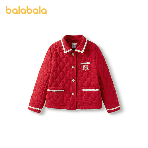 巴拉巴拉童装儿童外套女童棉服春装上衣翻领小香风洋气绣花时尚 商品图4