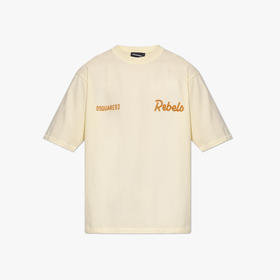 DSQUARED2 男士字母徽标刺绣棉质圆领短袖T恤 淡黄色 S74GD1542 D20108 171