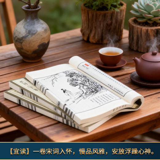 【崇贤宝笈】宋词三百首（一函四册）  编号版限量发行 手工宣纸繁体竖排  注释、词解、说明、词评、 词人逸事，精选底本 商品图1