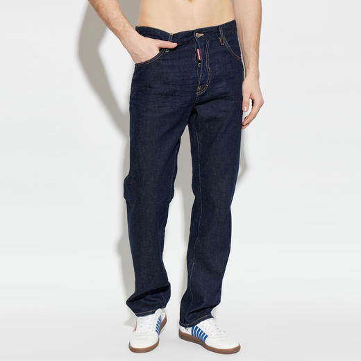 DSQUARED2 男士字母徽标贴片642修身牛仔裤 藏青色 S74LB1892 S30825 470 商品图1