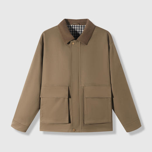 GXG男装【工装口袋】26春季时尚复古休闲简约翻领男式行政夹克K&C 商品图2