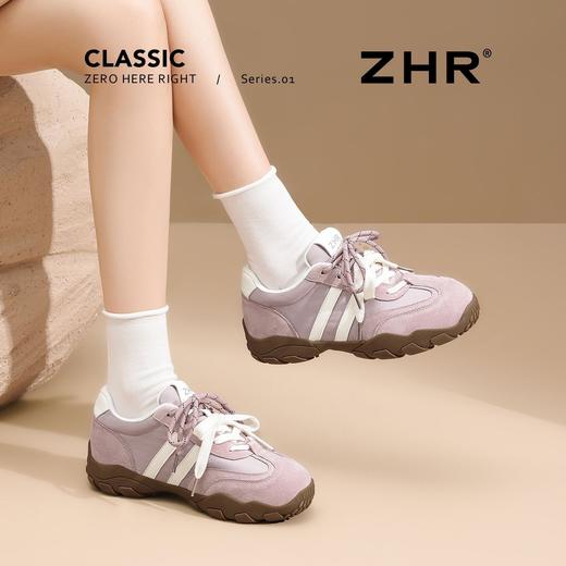 ZHR真皮舒适德训鞋厚底增高运动休闲鞋2026春秋新款百搭阿甘鞋女 商品图7