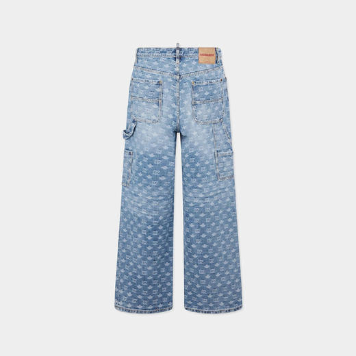DSQUARED2 男士全身字母组合标志浅色水洗宽松工装牛仔裤 蓝色 S74LB1886 D30023 470 商品图1