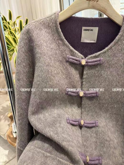 【门店同款】ENJOY冬季云敛“暖冬雅致”双色国风盘扣大衣 166597476 商品图1