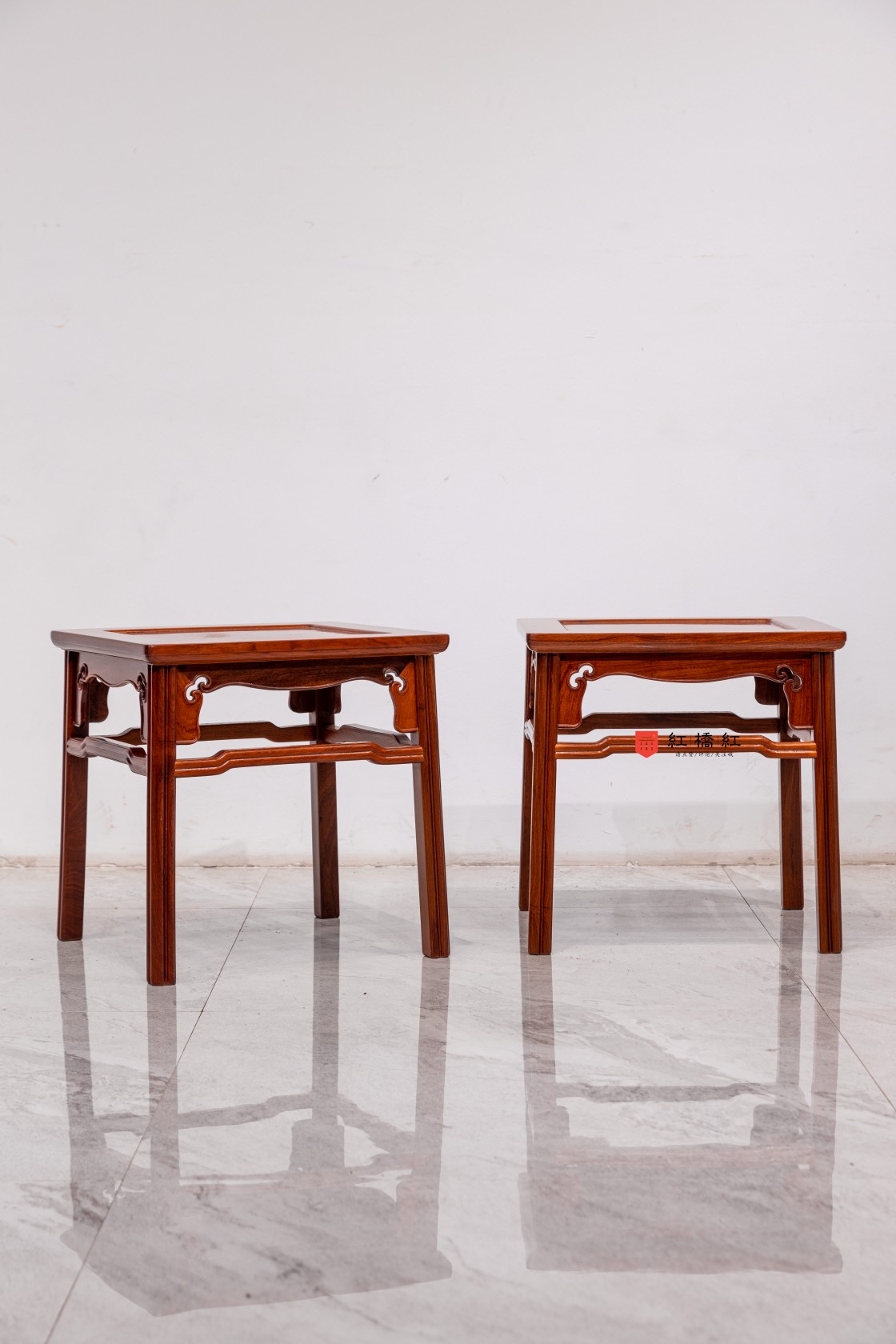 红桥红  家具严选  缅甸花梨(大果紫檀）  【46瓜棱腿方凳】