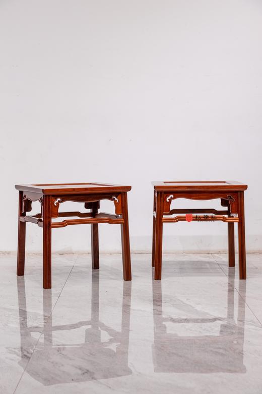 红桥红  家具严选  缅甸花梨(大果紫檀）  【46瓜棱腿方凳】 商品图0