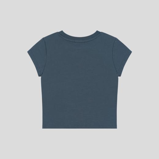 GOODBAI 春夏撞色印花短款圆领修身正肩飞袖T恤女 商品图4