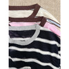【贝拉推荐】穿越之旅 MIU系宽松时髦撞色圆领 条纹针织长袖T 无龄感色彩 抗起球机洗不变形 商品缩略图6