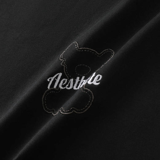 GXG男装【100%棉】26夏季卡通小熊字母刺绣情侣款圆领短袖T恤K&C 商品图3