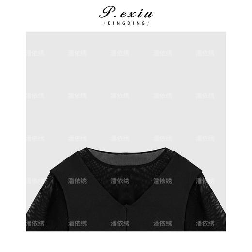 04-3潘依绣丁丁宠粉设计感假两件法式连衣裙Q17876 商品图2