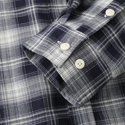 GXG男装26春季潮流撞色格纹时尚百搭宽松休闲男式翻领长袖衬衫K&C 商品图5