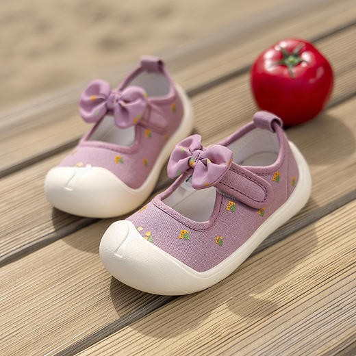 【稳墩墩】迷你巴拉巴拉宝宝学步鞋女宝蝴蝶结舒适透气帆布鞋防滑 商品图2