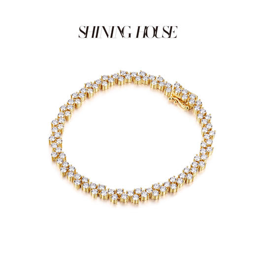 ShiningHouse[培育] 18k金钻石手链 圆钻形人工真钻人造钻石K金手链豪华钻石手链悦己送礼臻选【此商品不支持7天无理由退货退款】预计3日发货 商品图3