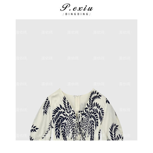 04-1潘依绣丁丁宠粉优雅法式名族风系带连衣裙Q12011 商品图2