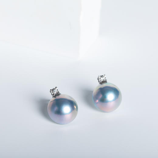 星空蓝马贝珍珠王妃耳钉 ED156 商品图3