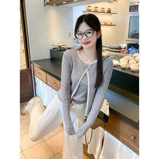 <曾小咸推荐>2.12现货秒杀 ！微信超特价！韩系撞色边针织衫套装 日常199.99 立减100 秒杀99.99！！ 商品图1