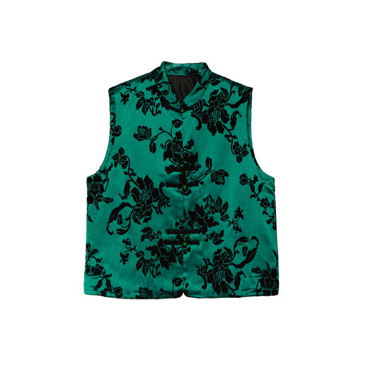 NANSONGSILK/NS新中式国风立领时尚提花盘扣新中式羽绒马甲上衣F10D54836Z南宋 商品图5