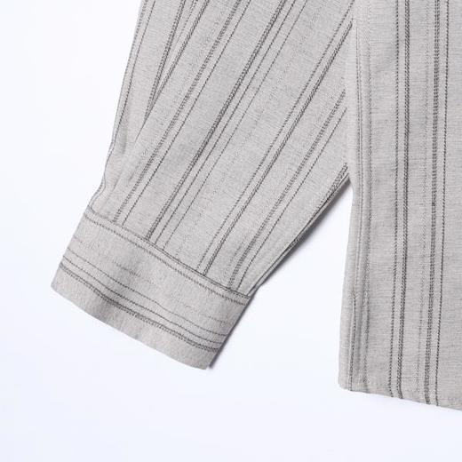 265005SDSA男士春夏新款痞帅男装老钱风商务竖纹设计长袖衬衫百搭宽松 商品图4