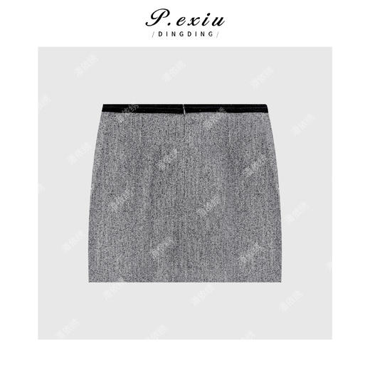 04-1潘依绣丁丁宠粉气质通勤撞色小香风A字显瘦半身裙Q33614 商品图1