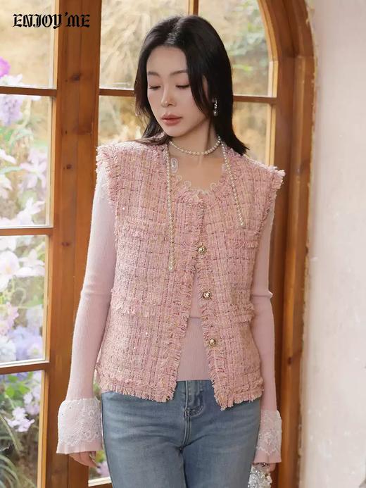 【门店同款】ENJOY春季“柔光芳序”粉雾香颂小香马甲 169393671 商品图0