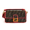 【95新】FENDI芬迪Baguette手袋8BR600中号老花拼红色Baguette法棍包单肩斜挎包女士270126AK34 商品缩略图0