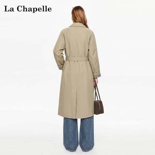 天猫同步【松弛高级感】拉夏贝尔/La Chapelle英伦风垂感宽松显瘦风衣外套通勤休闲立领大衣 商品图4