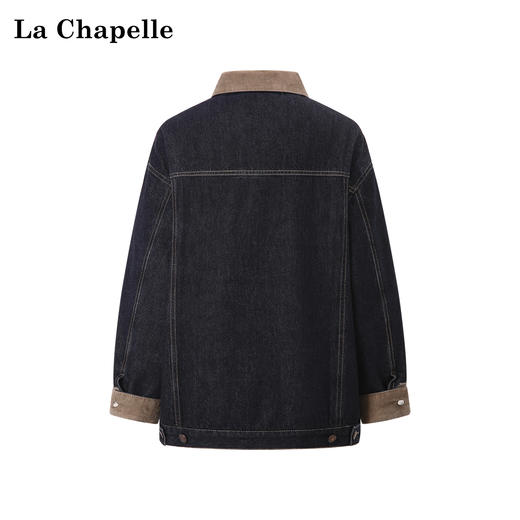 天猫同步【牛仔夹棉外套】拉夏贝尔/La Chapelle重磅高品质 机洗不跑团！复古撞色灯芯绒保暖棉衣 商品图1