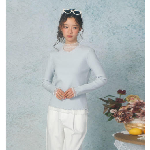 蕾丝拼接高领打底衫-纪念日百货门店同款169293865 商品图7