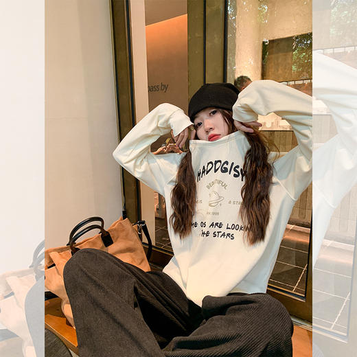 <曾小咸推荐>2.12现货秒杀 ！微信超特价！字母长袖磨毛T恤 日常119.99 立减60 秒杀59.99！！ 商品图3