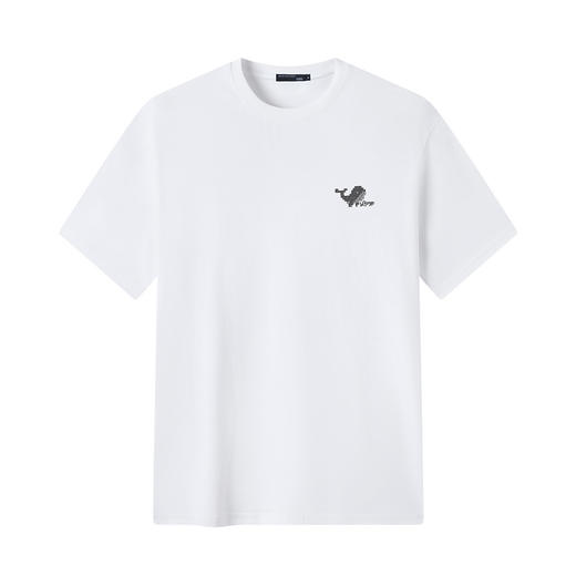 GXG男装【十字绣鲸鱼】26夏季时尚刺绣舒适亲肤男式圆领短袖T恤K&C 商品图3