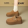 ZHR【增高6.5CM】勃肯鞋女2026春季绒面搭扣休闲鞋显瘦厚底乐福鞋 商品缩略图5