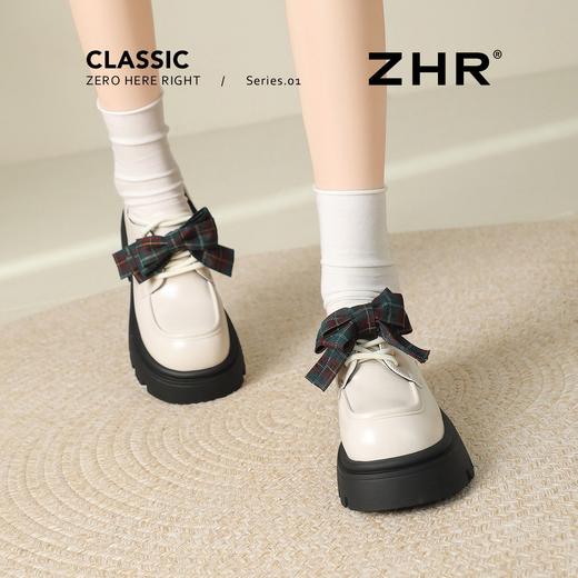 ZHR则则厚底增高蝴蝶结单鞋2026新款英伦单鞋复古小皮鞋洋气女鞋 商品图1