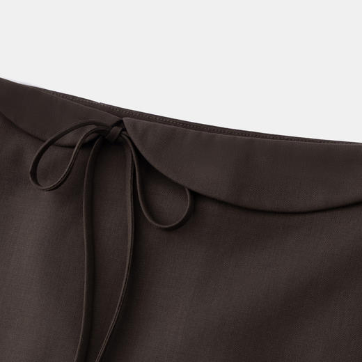 HERLIAN 2026年春季新品不对称娃娃领腰头拼接撞色女短裙A字裙 商品图3