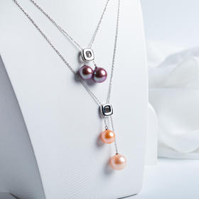 紫色淡水珍珠双珠吊坠 DZG121