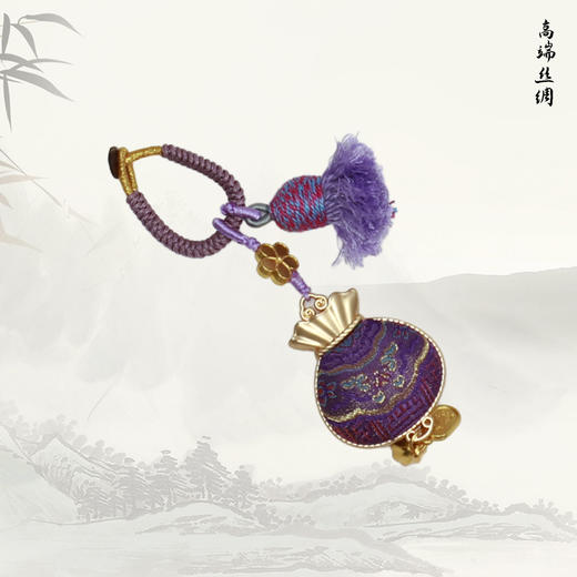 【2月12号停发26号恢复】NANSONGSILK/NS新中式无金属材质宋锦新款非遗葫芦挂件双面招财挂坠吊坠Y16F54001Z南宋 商品图4
