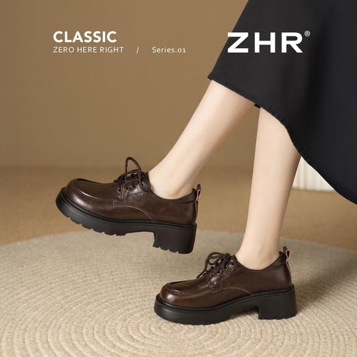 ZHR则则复古厚底5cm增高粗跟乐福鞋2026春季新款轻便通勤百搭单鞋 商品图9
