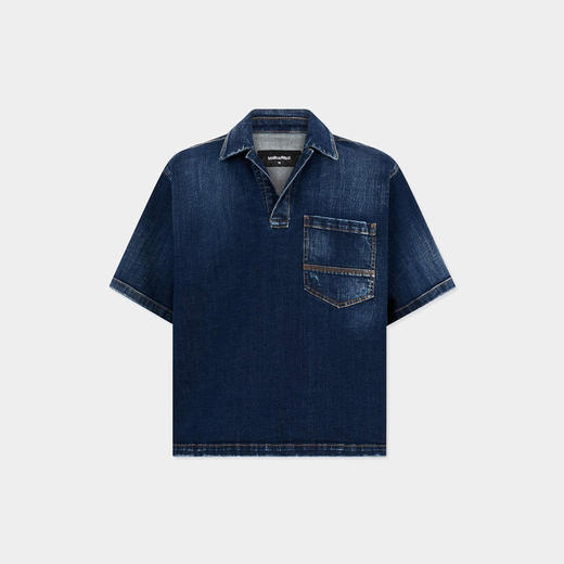 DSQUARED2 男士字母徽标印花牛仔短袖polo衫 藏蓝色 S74DM1027 S30664 470 商品图0