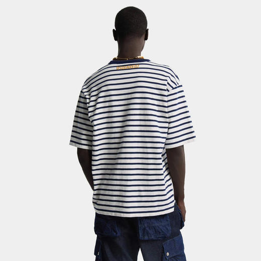 DSQUARED2 男士字母徽标印花棉质圆领短袖T恤 条纹 S74GD1533 D20107 001F 商品图3