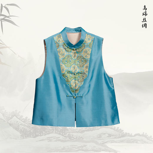 【咕咕同款】NANSONGSILK/NS新中式【 浮生若梦】新款宋锦蝶恋牡丹桑蚕丝内里丝毛马甲61614衣长54南宋 商品图8