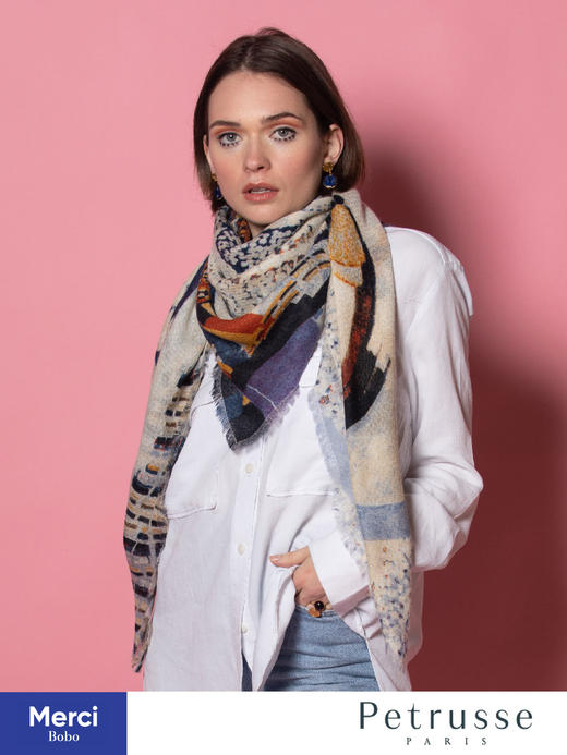 【贝图丝 x 巴黎蓬皮杜艺术中心联名款围巾】艺术家Kupka 《环绕一点》作品 商品图5