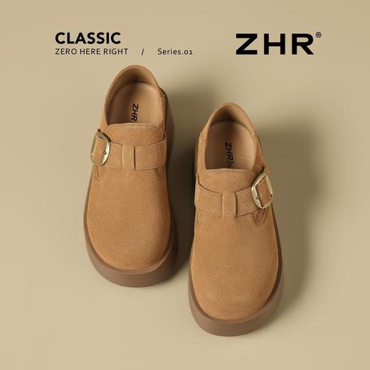 ZHR【增高6.5CM】勃肯鞋女2026春季绒面搭扣休闲鞋显瘦厚底乐福鞋 商品图6