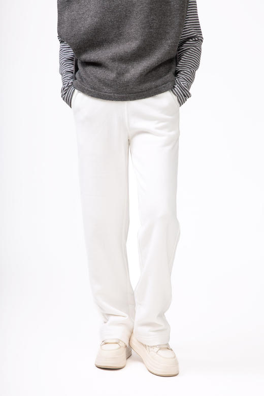 高级感软糯白色直筒裤 商品图0