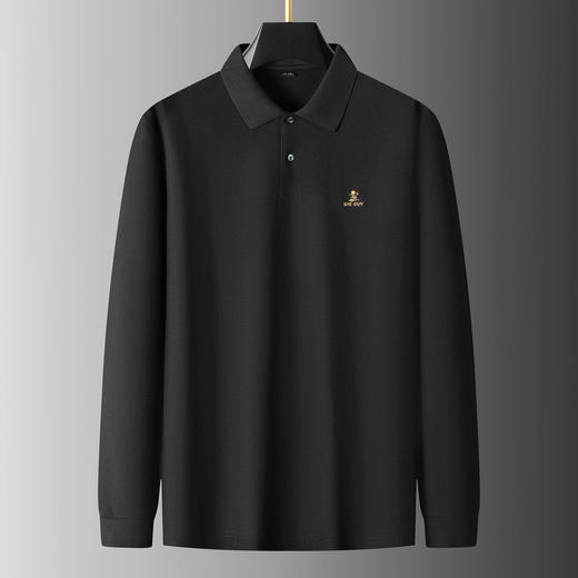 【DPS】【100%棉】大依优型大码男装春秋翻领全棉长袖POLO衫纯棉长袖T恤商务休闲长袖上衣 商品图2