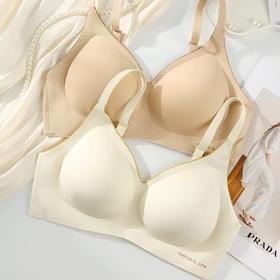 【服帖不空杯❗️上托防下垂】云朵无痕内衣女士薄款小胸聚拢一片式裸感固定杯防下垂文胸罩秋季。jc