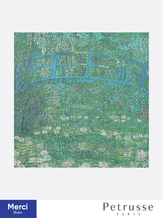 【贝图丝 x 奥德赛博物馆合作款】莫奈 · Harmonie 睡莲池  真丝长巾 商品图0