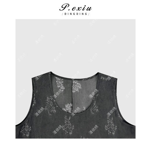 A002潘依绣丁丁宠粉100%醋酸新中式重工提花无袖连衣裙 GH077 商品图2