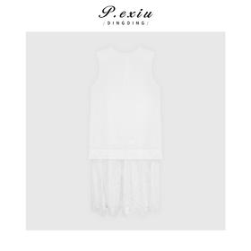 04-3潘依绣丁丁宠粉法式浪漫拼接蕾丝假两件连衣裙Q6941