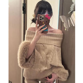 气质高领一字肩两穿毛衣-纪念日百货门店同款169293849