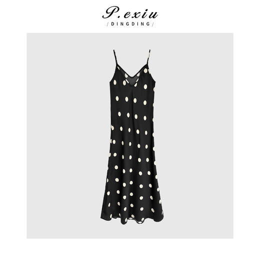 04-1潘依绣丁丁宠粉法式波点高级感气质吊带连衣裙 M8674 商品图0